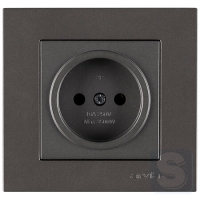 Розетка без заземления 16A/220V Arvia Electric KAREN Антрацит (20 06 2000 215)